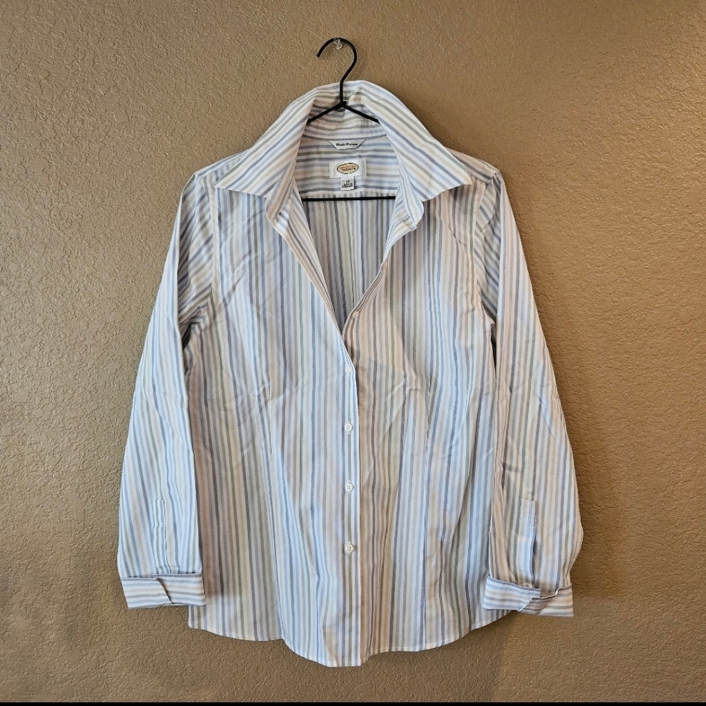 Talbots Striped Dress Shirt, Size 10